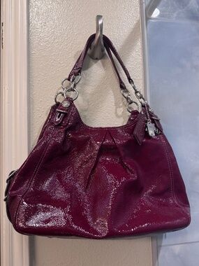 Coach Edie Deep Red Shoudler/Burgundy Bag
